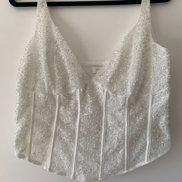 Meshki "Elsie" Pearl Beaded Bustier Top - Picture 4 of 9